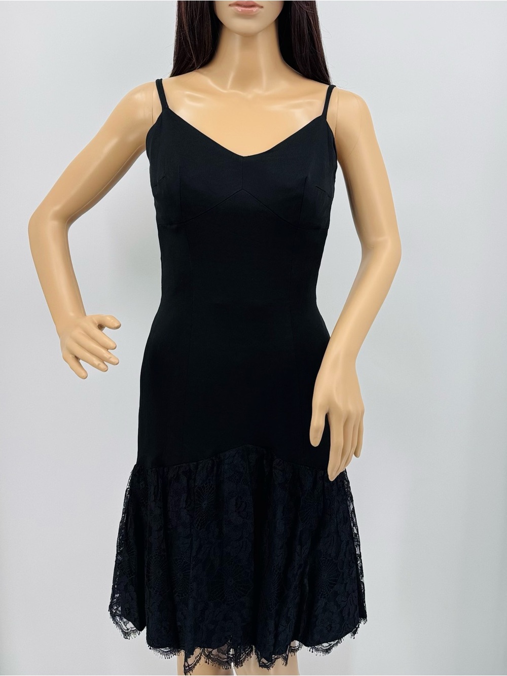 Vintage 60s Whimsigoth Feminine Romantic Lace LBD Black Party Cocktail Dress